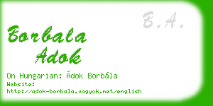 borbala adok business card