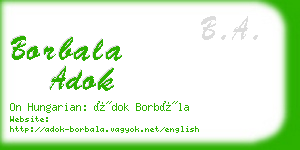 borbala adok business card